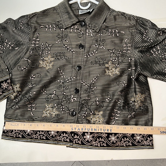 CHICO’S Silk Embroidered Jacket - Picture 8 of 12